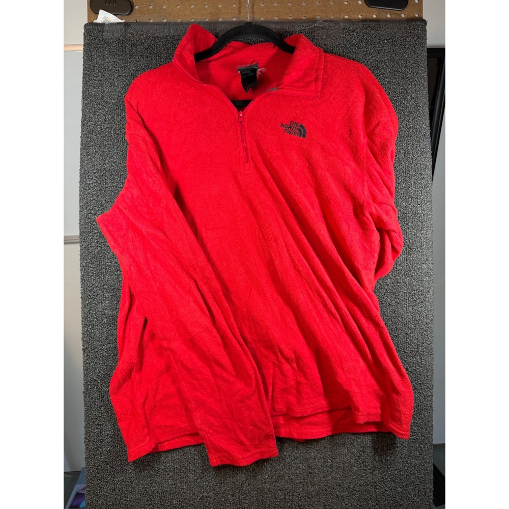 The North Face Fleece Pullover Mens M Red TKA 100 Quarter Zip Layering Top